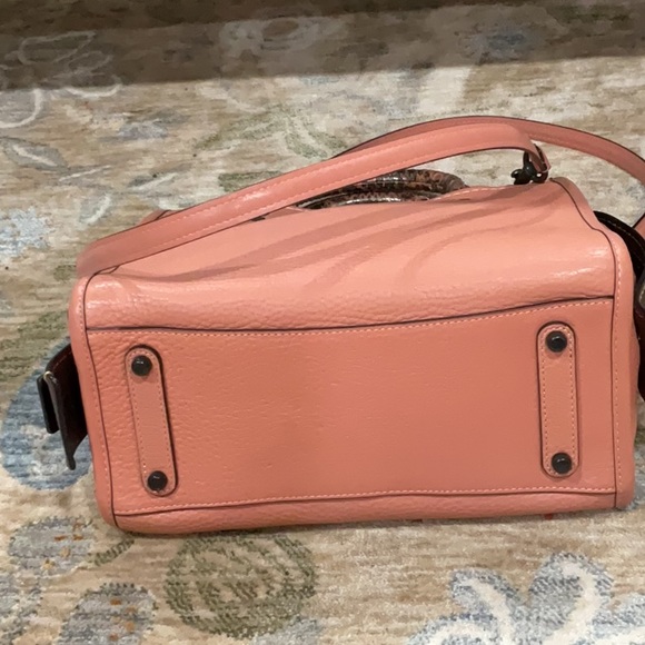 Small coach rogue 25 satchel in melon with snakeskin handles - Picture 4 of 16